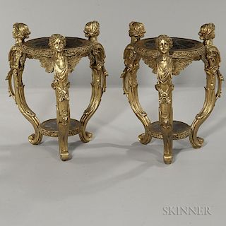 Pair of Neoclassical-style Giltwood Side Tables