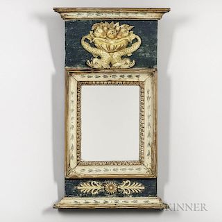 Continental Neoclassical-style Carved and Painted Mirror