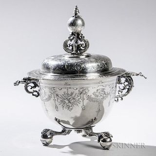 Swiss Silver Covered Bowl