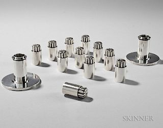 Thirteen Pieces of Georg Jensen Sterling Silver Tableware