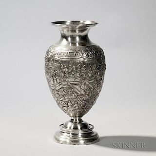 Chinese Export Silver Vase