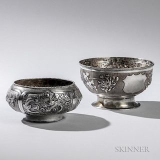 Two Chinese Export Silver Bowls