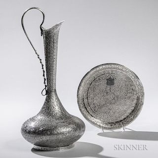 Two Pieces of Indian Silver Tableware