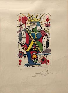 DALI, Salvador. Lithograph "Queen of Hearts".