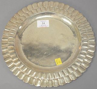 Maciel sterling silver plate, Mexican. dia. 11 1/4in., 15.5 troy ounces