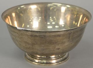 Sterling silver revere bowl, dia. 9 in. 24.8 troy ounces