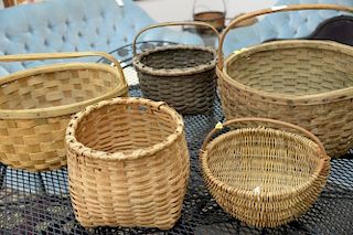 Group of eight various baskets. dia. 8in. to 17in. Provenance: Estate of Arthur C. Pinto, MD