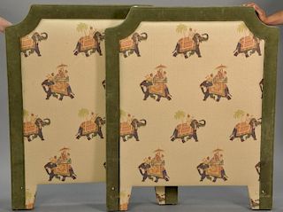 Pair of custom twin headboards. ht. 49in., wd. 40in. Provenance: From an apartment on Park Avenue, New York.