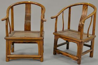 Pair of Chinese child's chairs. total ht. 24in.