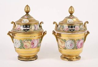 Pair of Gilt Porcelain Fruit Coolers, 18th/19th C.