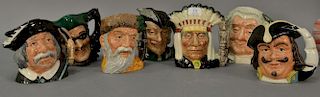 Seven Royal Doulton Toby mugs.ht. 6in.