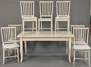 Eight piece set with table and seven chairs. ht. 31in., wd. 35in., dp. 63in. Provenance: From an apartment on Park Avenue, Ne
