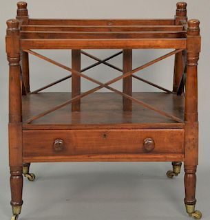Custom cherry canterbury with drawer. ht. 23in., wd. 21in. Provenance: Estate of Arthur C. Pinto, MD
