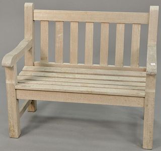 Barlow Tyrie child's teak bench. ht. 25in., wd. 30in., dp. 18in.