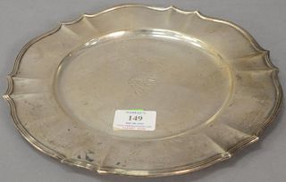Gorham sterling silver plate. dia. 10 1/2in., 17.7 troy ounces