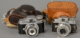Two miniature cameras including Hit Mini spy camera with case and Speedex camera. lg. 5 3/4in. to 6 1/4in. Provenance: Estate