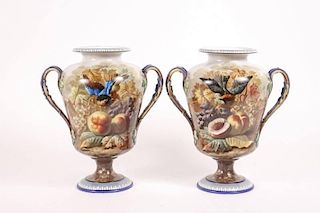 Pair of Large Leboeuf Milliet & Co Porcelain Vases