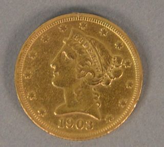 1903S Liberty $5 gold coin