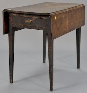 Federal cherry drop leaf table. ht. 28in., top: 32" x 37" Provenance: Estate of Arthur C. Pinto, MD