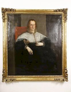 17th C. Oil, "Portrait of an Elizabethan Lady"