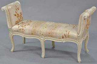 Louis XV style window bench. wd. 45in. Provenance: From an apartment on Park Avenue, New York.