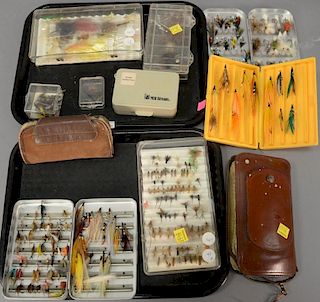 Group of flies and streamers in eleven boxes and trout, salmon, and saltwater flies. Provenance: Estate of Arthur C. Pinto, M