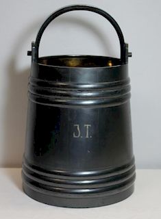 SILVER. Large Russian Silver Bucket Form Vessel.