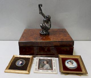 Antique Grouping To Inc , A Bronze Monkey