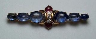 JEWELRY. Antique 18kt Gold, Ruby, Sapphire, and