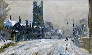Robert Hay Impressionist Cathedral O/B Painting