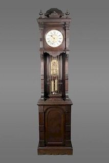 German Oak Tall Case Pendulum Clock