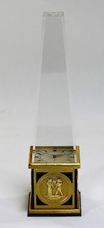 LeCoultre Egyptian Obelisk 8-Day Desk Clock