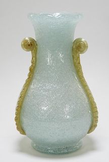 Czech Bohemian Beranek Pulegoso Art Glass Vase