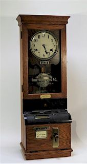 International Time Recording Co. Oak Time Clock