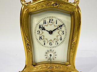 French Gilt Bronze Rococo Repeater Carriage Clock