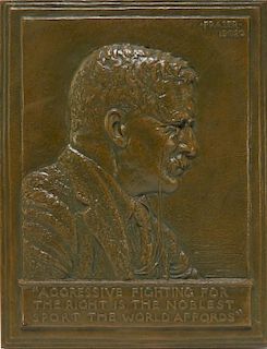 James Earle Fraser Teddy Roosevelt Bronze Plaque
