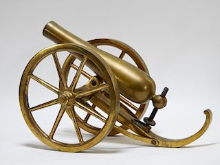 19C. French Gilt Bronze Signal Field Cannon