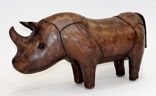 Abercrombie & Fitch Leather Rhinoceros Footstool