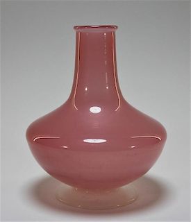 Italian Murano Opaque Pink Art Glass Vase