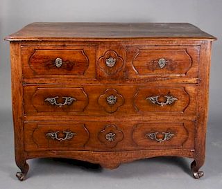 French Louis XV Provincial Walnut Commode