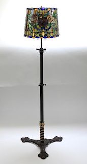 American Leaded Glass Victorian Style Floor Lamp