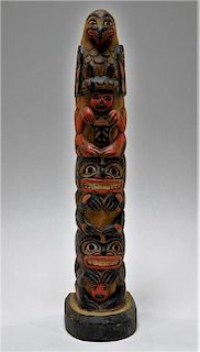 Native American Diminutive Carved Totem Pole