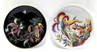 PR French Art Nouveau Faience Porcelain Chargers