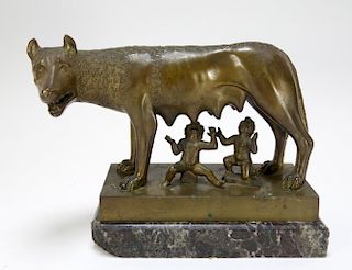 Grand Tour Remus & Romulus Capitoline Wolf Bronze