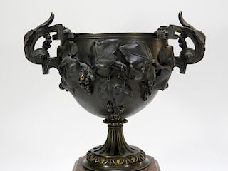 FINE PR. 18C. French Bronze & Boulle Inlaid Urns