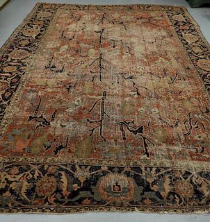 LARGE 19C. Oriental Heriz Serapi Carpet Rug