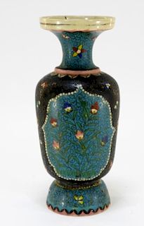 Japanese Clobbered Cloisonne Pottery Vase