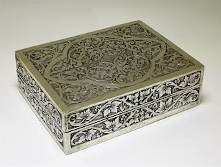 European Engraved Silver Compartmented Box