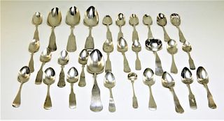 30 American & Euro Coin Silver Monogrammed Spoons