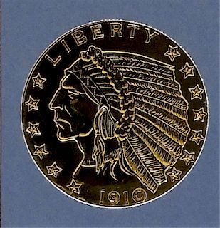 United States 1910 Indian Head Replica Gold Coin